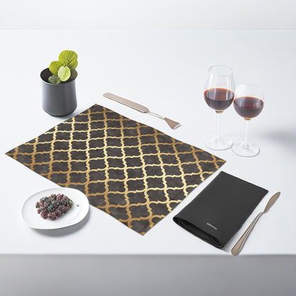 Grey Quatrefoil Table Mats