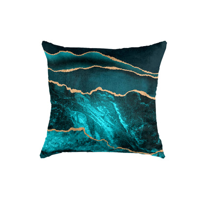 SuperSoft Teal Gold Abstract Throw Pillow