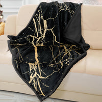 Thumbnail for Soft Black & Gold Sofa Blanket Throw