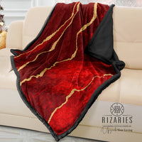 Thumbnail for Soft Maroon Abstract Sofa Blanket Throw