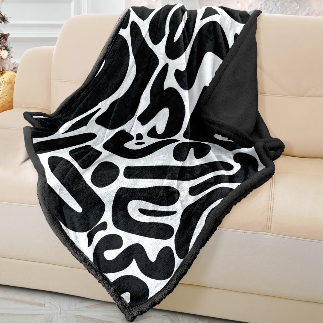 Soft Modern Black & White Sofa Blanket Throw