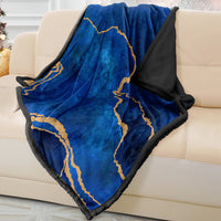 Thumbnail for Soft Blue Abstract Sofa Blanket Throw