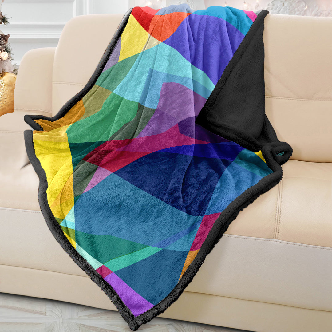 Soft Colorful Abstract Geo Sofa Blanket Throw