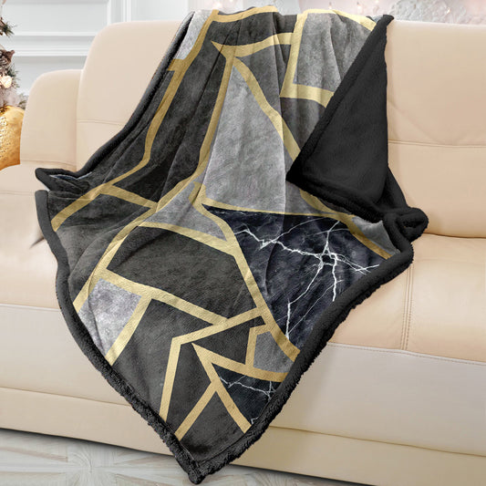 Soft Grey Mosaic Sofa Blanket Throw