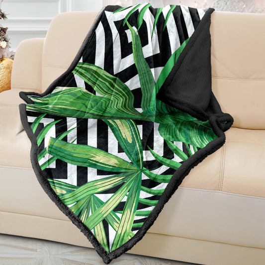 Soft Tropical Geometric Sofa Blanket Throw