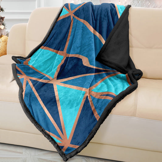 Soft Teal Metallic Sofa Blanket Throw