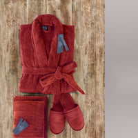 Thumbnail for Set of 4 (Velour Bathrobe, Velour Slippers, Set of 2 Towels)