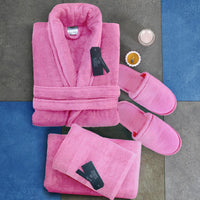 Thumbnail for Set of 4 (Velour Bathrobe, Velour Slippers, Set of 2 Towels)