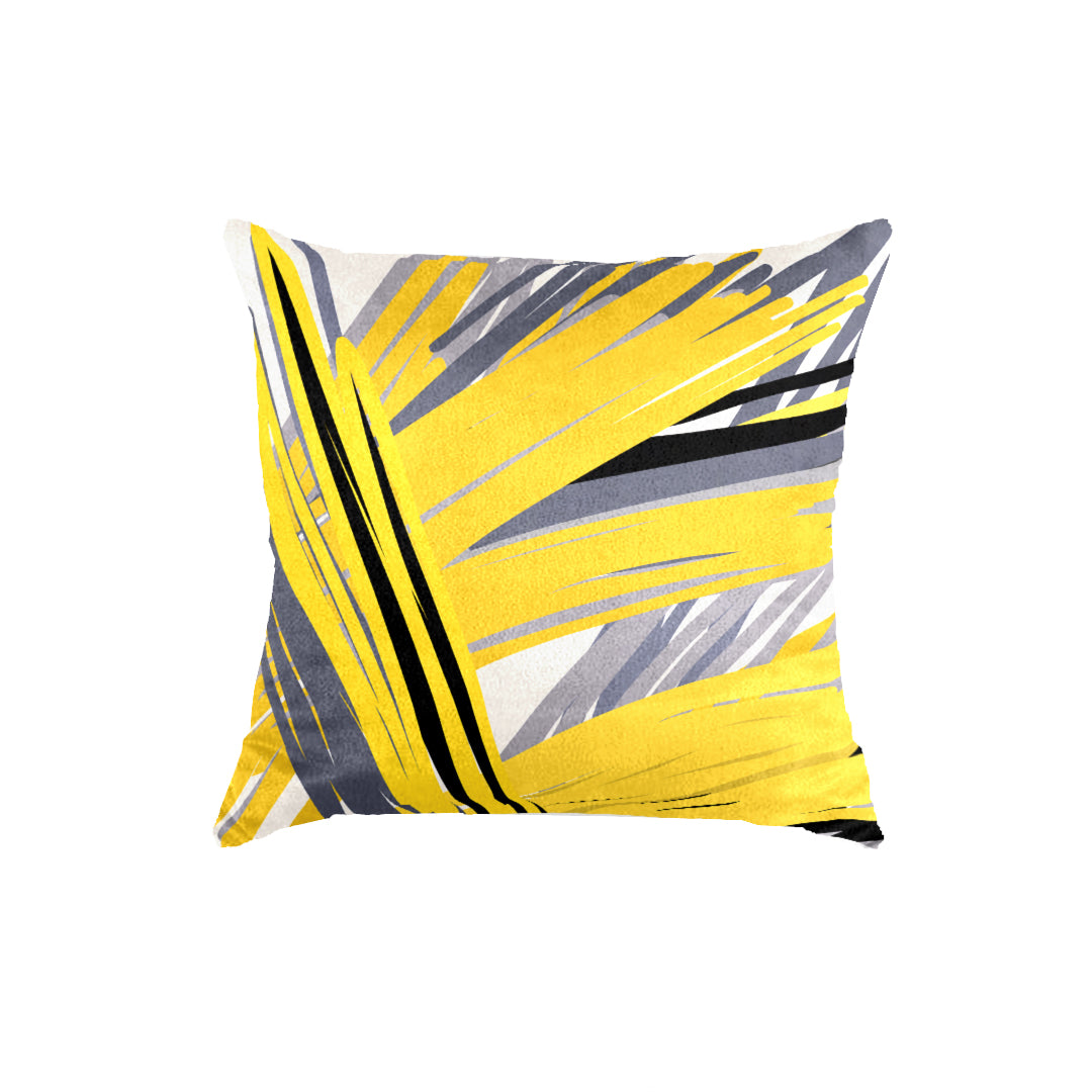 SuperSoft Yellow Grey Abstract Throw Cushion