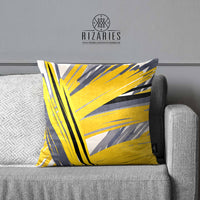 Thumbnail for SuperSoft Yellow Grey Abstract Throw Cushion