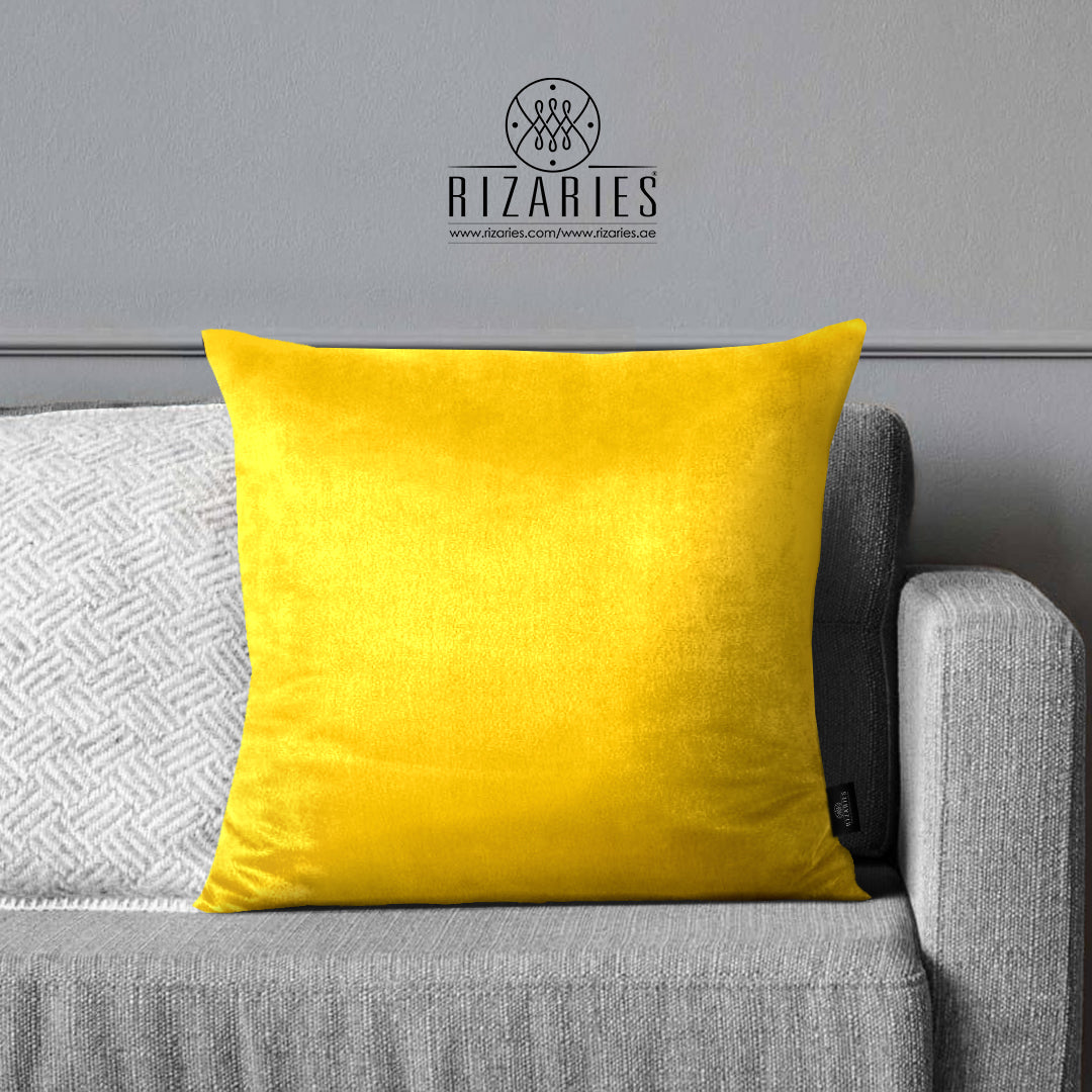 SuperSoft Plain Yellow Throw Cushion