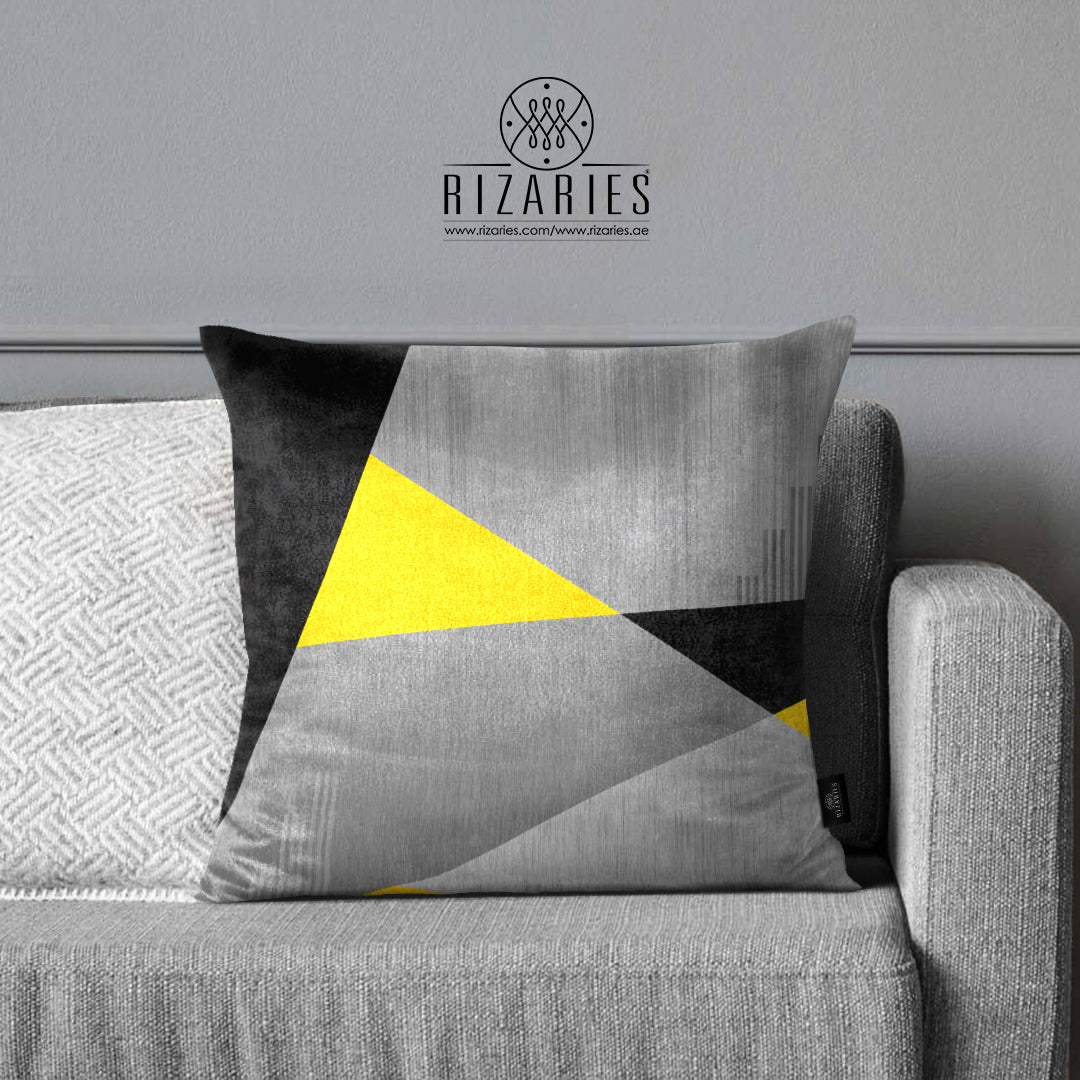 SuperSoft Grey Black Small Triangle Throw Cushion