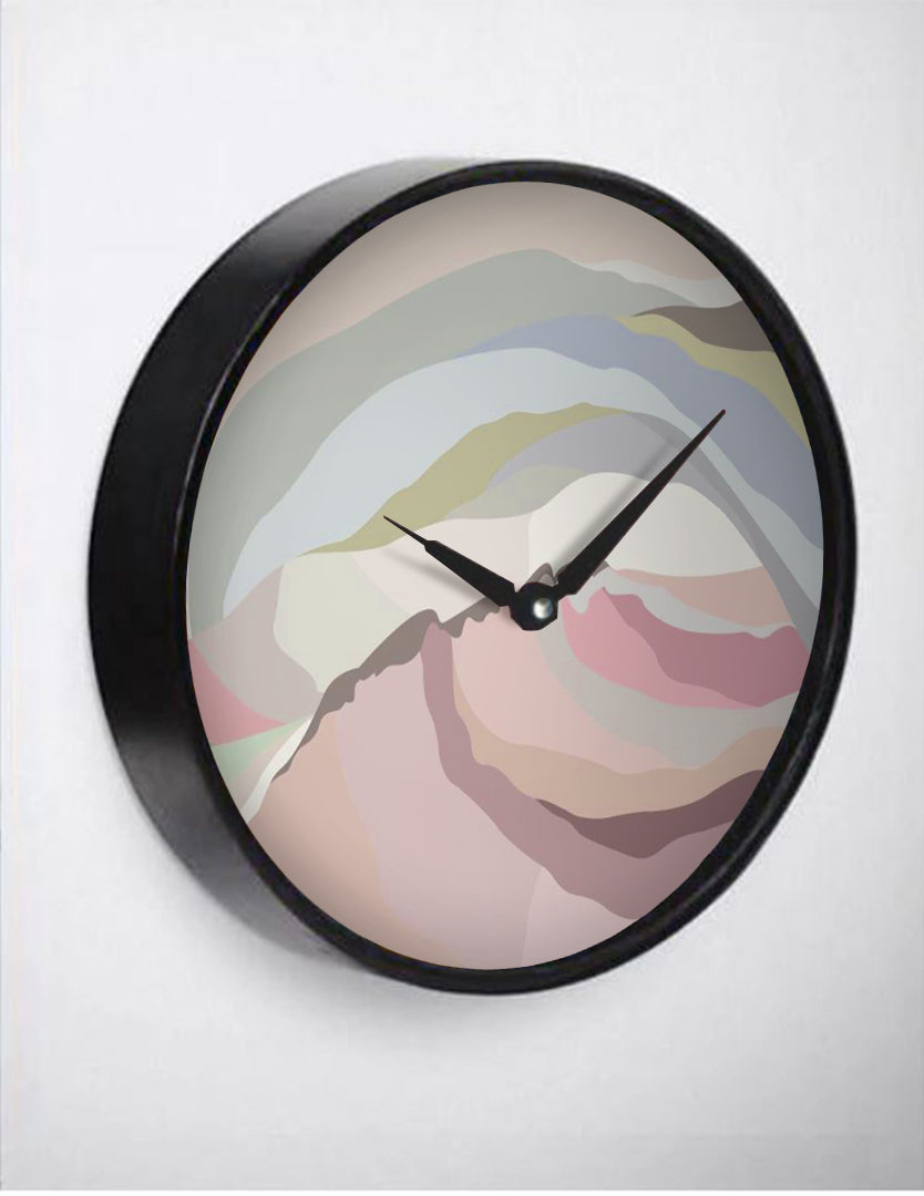 Pink Mist Abstract Wall Clock