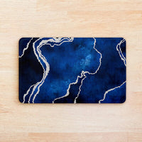 Thumbnail for SuperSoft Blue Silver Abstract Door Mat