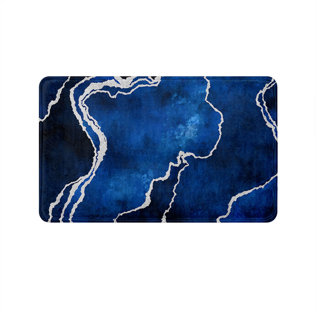 SuperSoft Blue Silver Abstract Door Mat