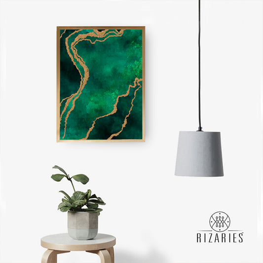 Green Abstract Wall Painting