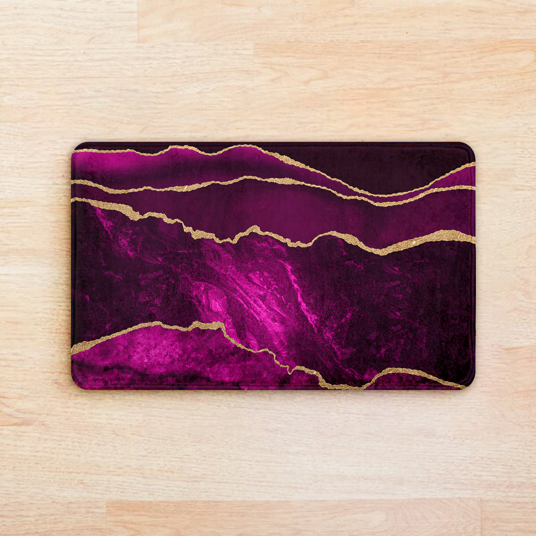 SuperSoft Purple & Gold Abstract Door Mat