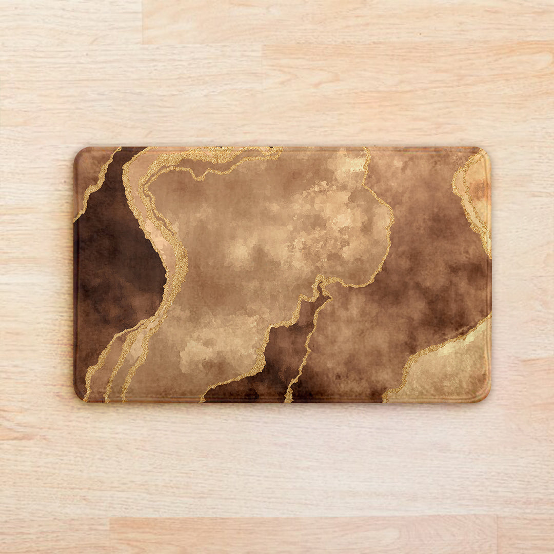 SuperSoft Copper Gold Abstract Door Mat