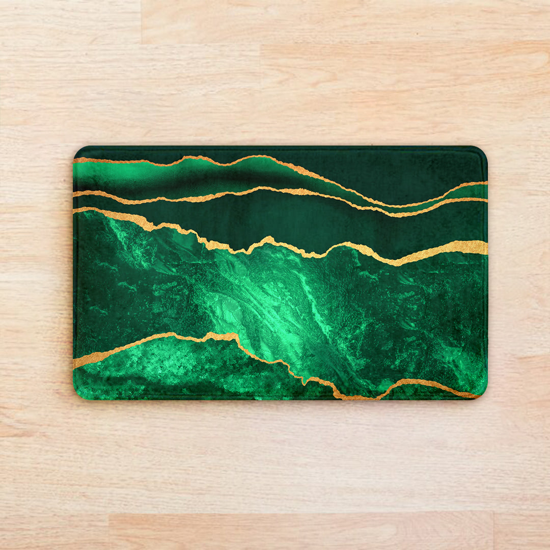 SuperSoft Green Gold Abstract Door Mat