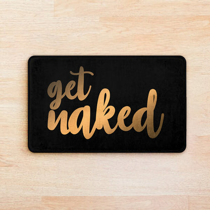 SuperSoft Get Naked with Gold Door Mat