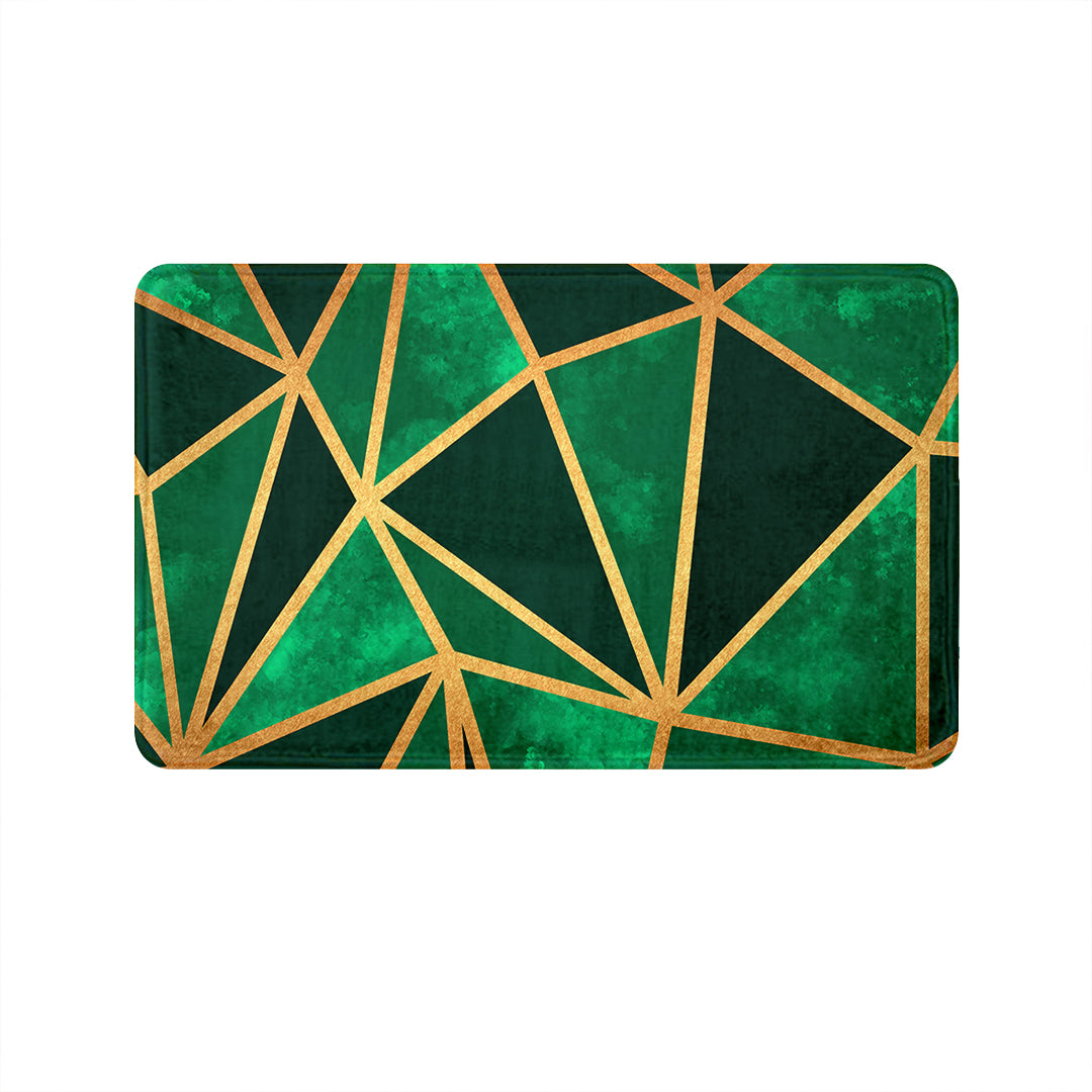 SuperSoft Green Geo Metallic Door Mat