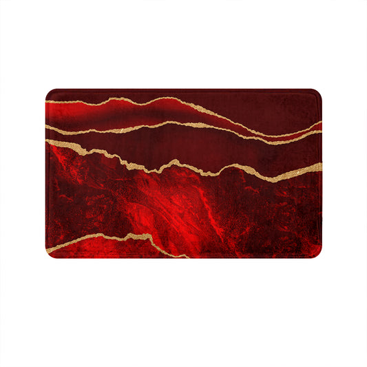 SuperSoft Maroon Gold Abstract Door Mat