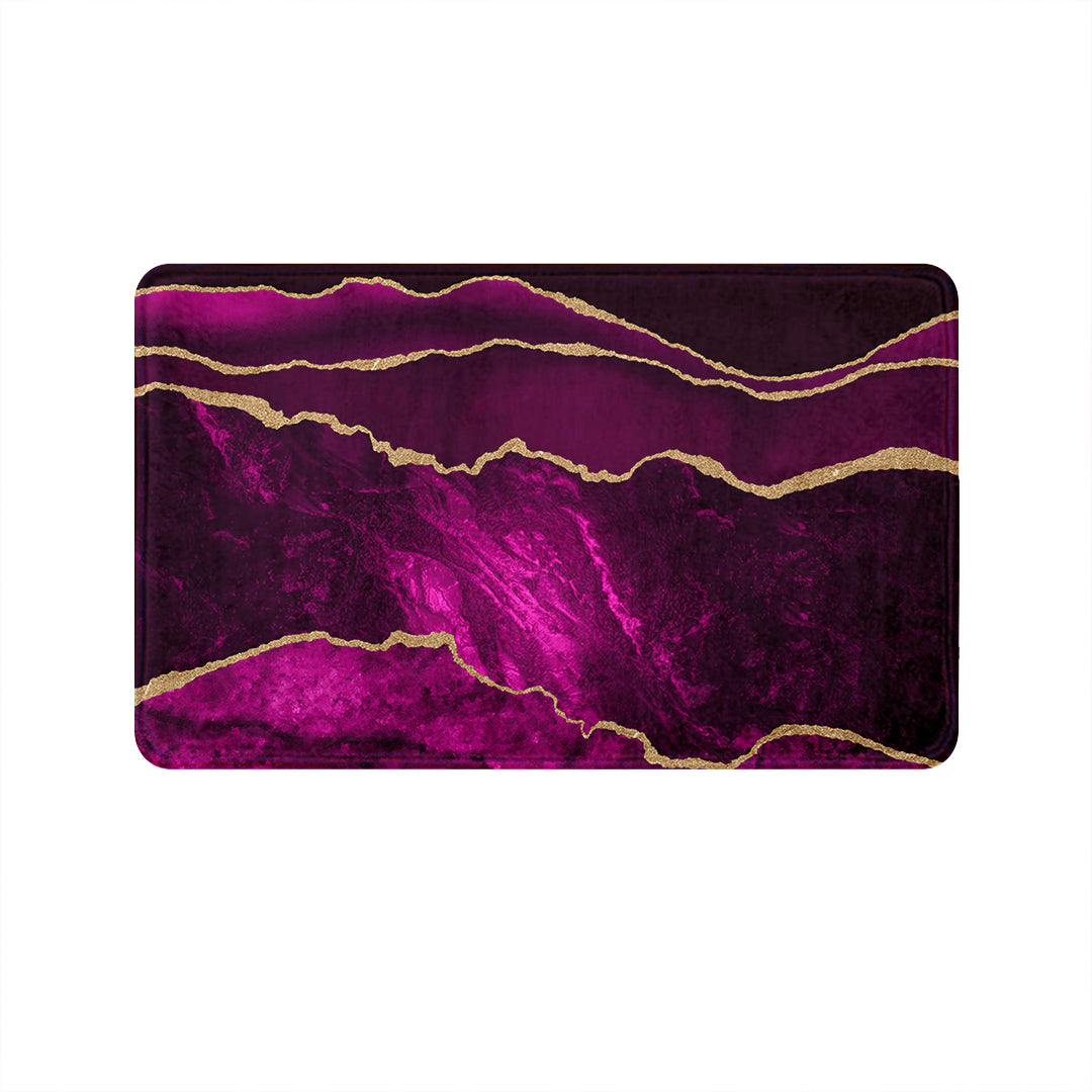 SuperSoft Purple & Gold Abstract Door Mat