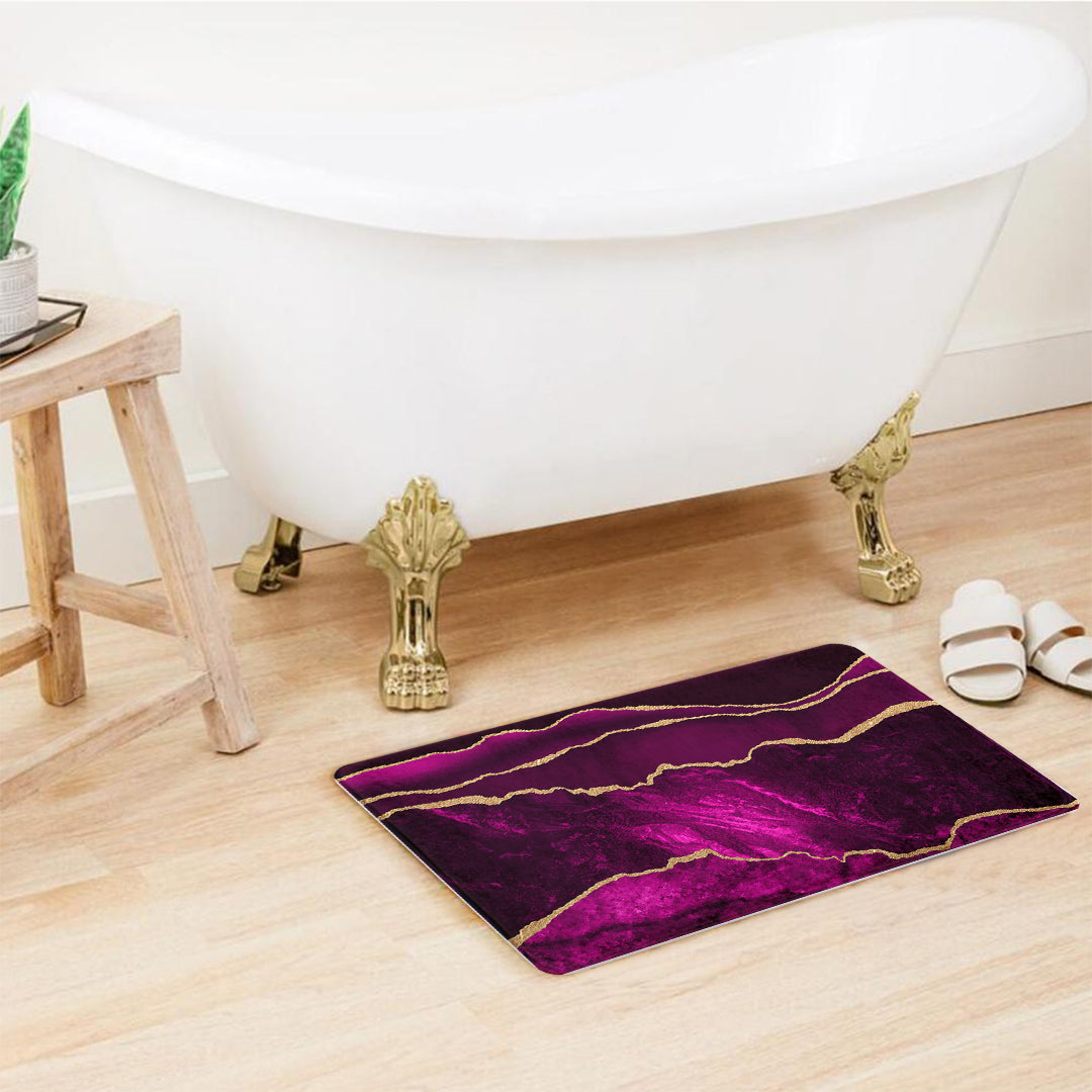 SuperSoft Purple & Gold Abstract Door Mat