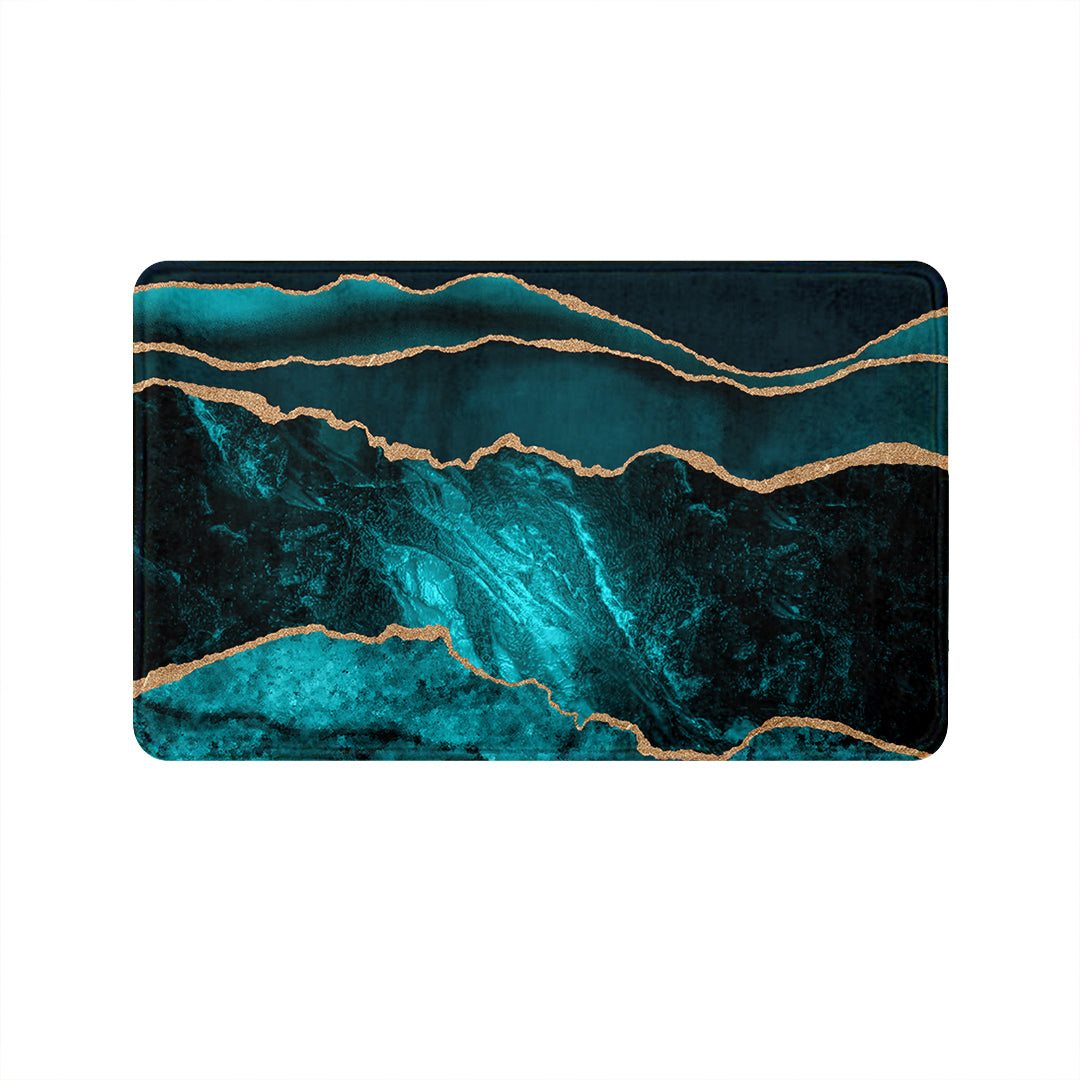 SuperSoft Teal Blue Abstract Door Mat