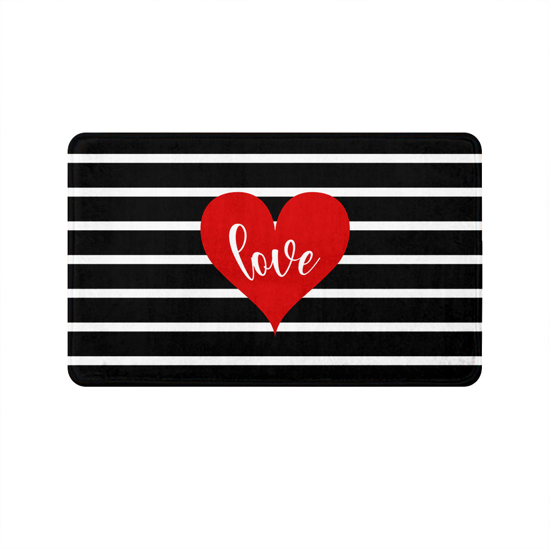 SuperSoft Black White Love Door Mat