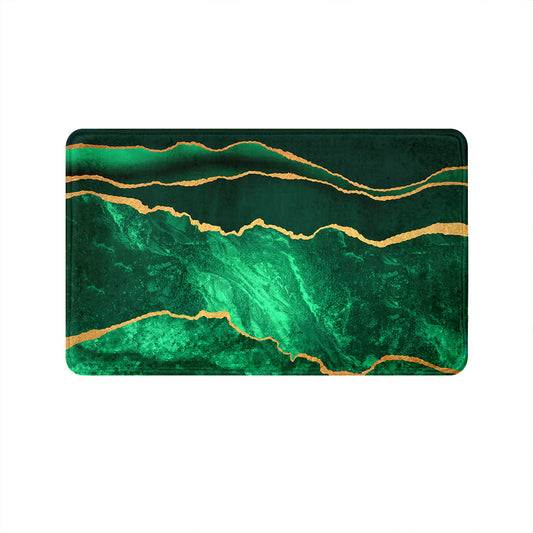 SuperSoft Green Gold Abstract Door Mat