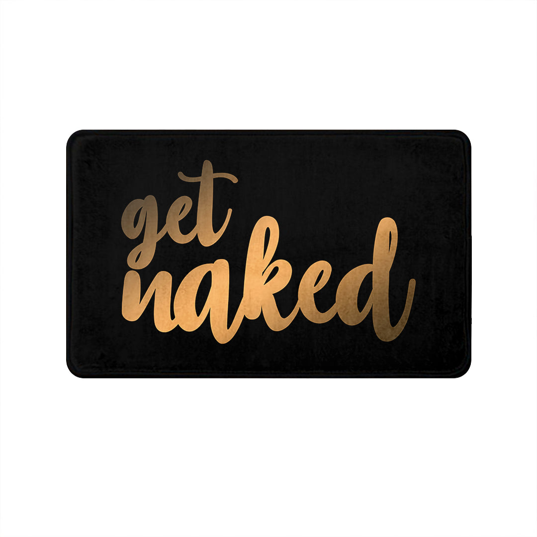 SuperSoft Get Naked with Gold Door Mat