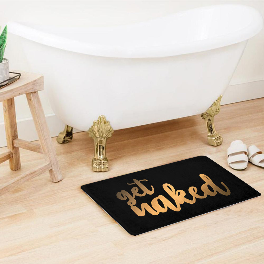 SuperSoft Get Naked with Gold Door Mat