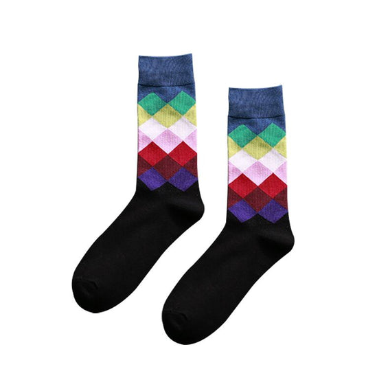 Lite Blue & Black Diamond Crazy Socks