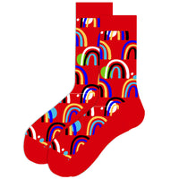 Thumbnail for Rainbow on Red Crazy Socks
