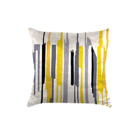 Thumbnail for SuperSoft Yellow Grey Black Throw Cushion