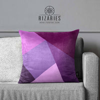 Thumbnail for SuperSoft Purple Mist Geometric Throw Cushion