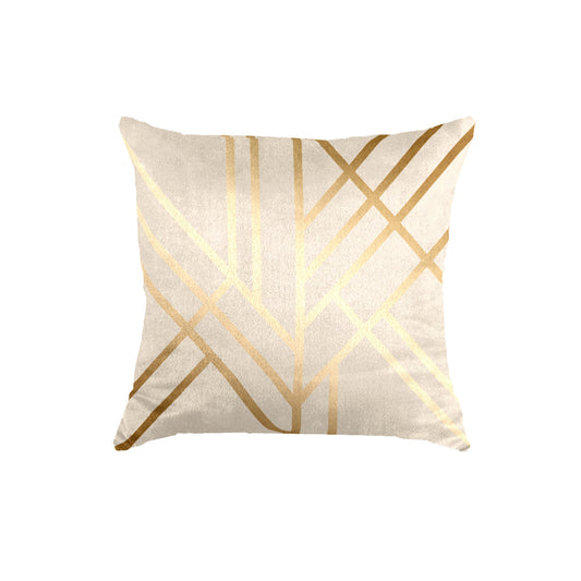 SuperSoft Beige Art Deco Throw Cushion