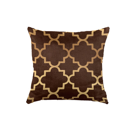 SuperSoft Brown Quatrefoil Throw Pillow