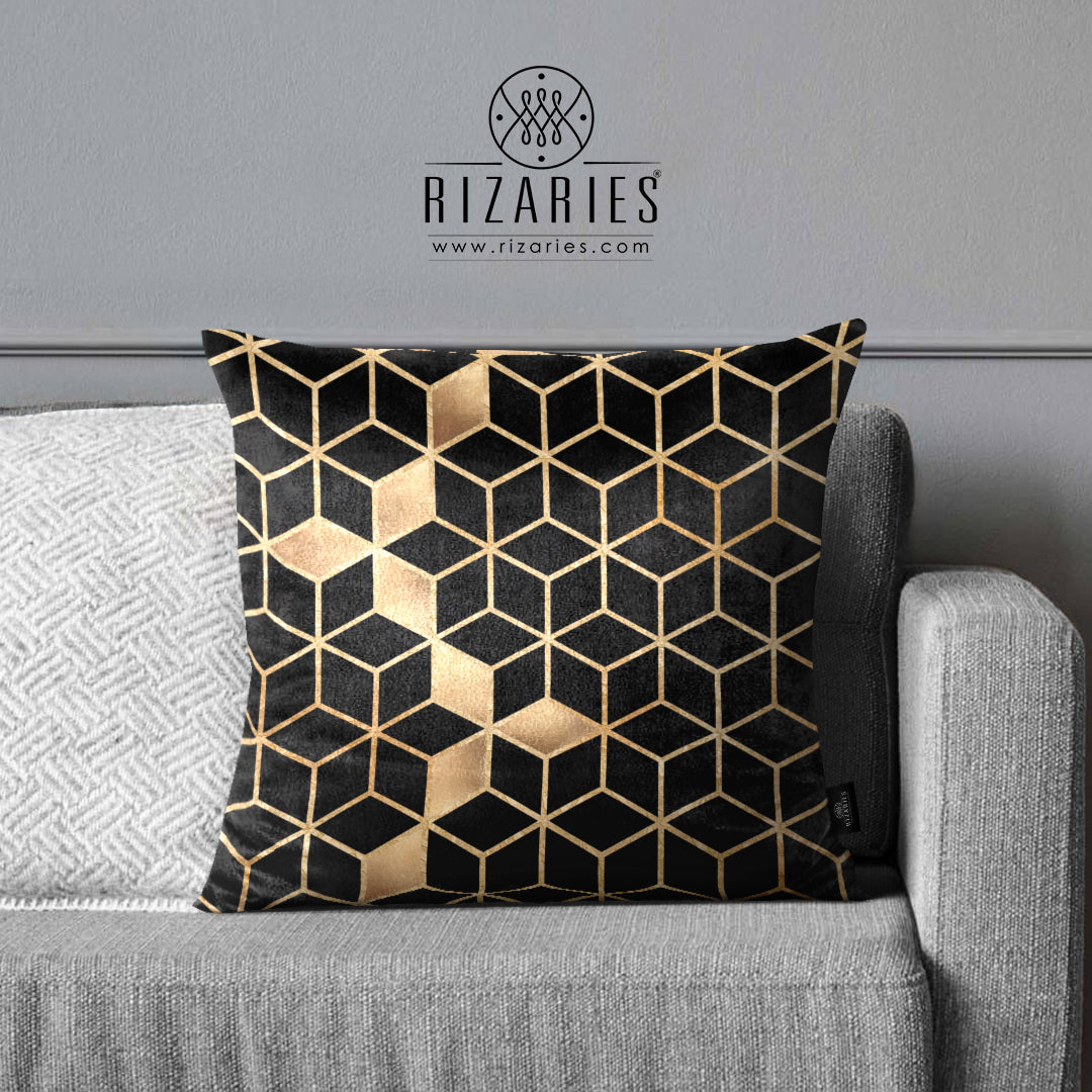 SuperSoft Black Gradient Cubes Throw Cushion