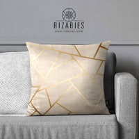 Thumbnail for SuperSoft Beige Geometric Throw Cushion