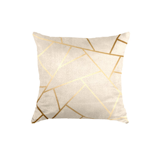 SuperSoft Beige Geometric Throw Cushion