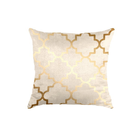 SuperSoft Beige Big Quaterfoil Throw Cushion