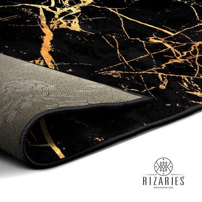 Black Gold Abstract Centerpiece (Rug)