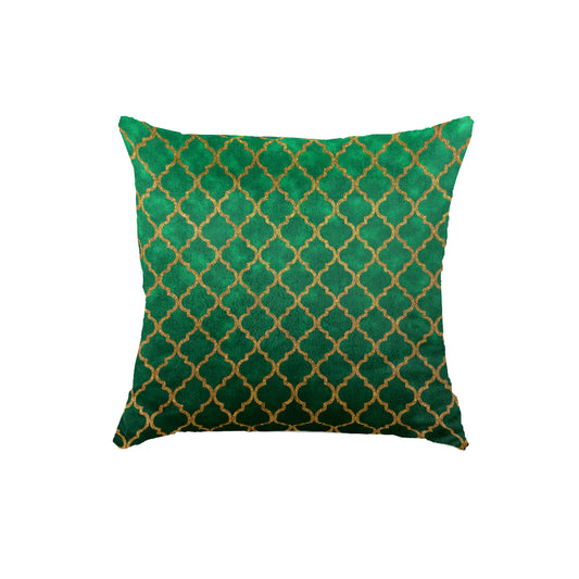 SuperSoft Green Gold Quaterfoil Throw Pillow