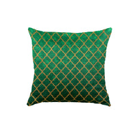 Thumbnail for SuperSoft Green Gold Quaterfoil Throw Pillow