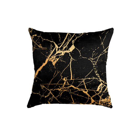 SuperSoft Black & Yellow Gold Throw Cushion