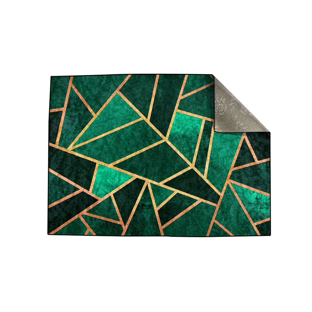 Green Geometric Centerpiece (Rug)