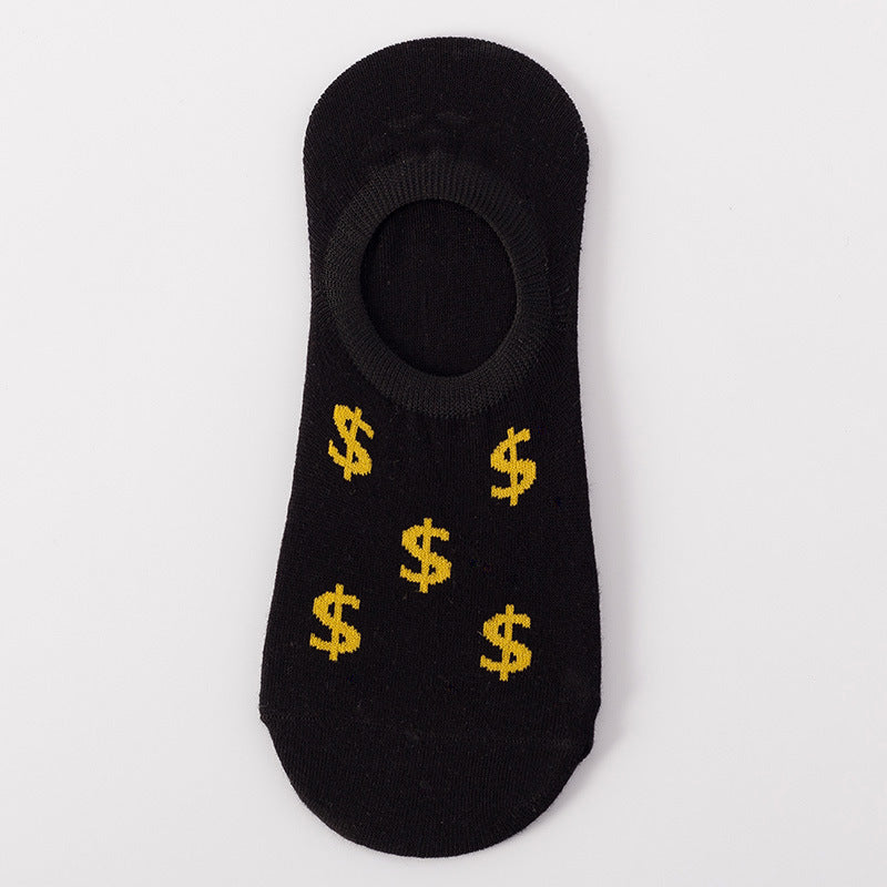 Dollar Sign Low Cut Crazy Socks
