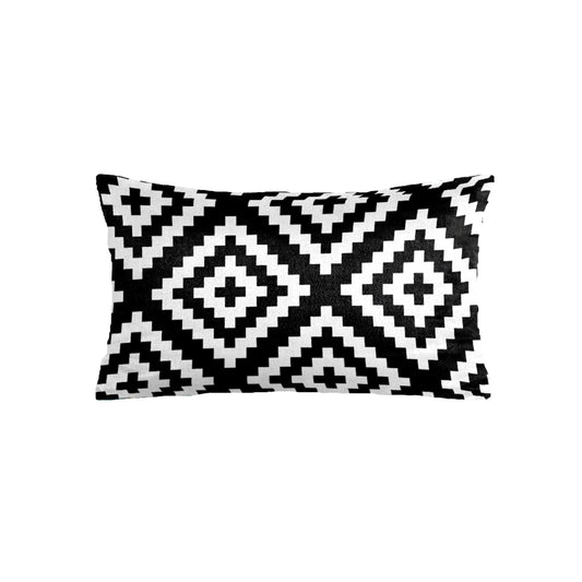 SuperSoft Black & White Diamond Geometric Rectangle